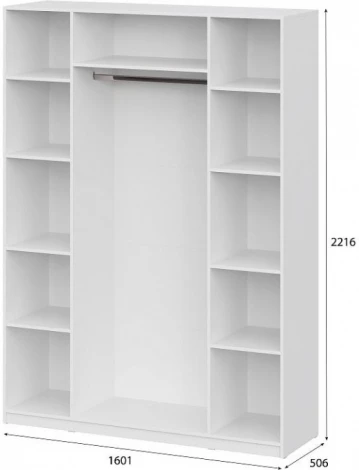 Шкаф Woodville Даиго четырехстворчатый белый текстурный арт.593701