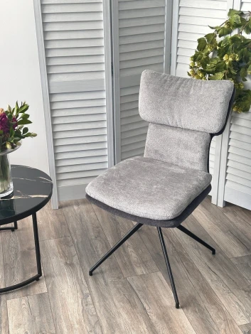 Стул M-City NEVIS 360 град поворот с возвратом TENDER WAY80 серый, шенилл/ ODIN18 тем-серый / Черн