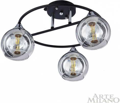 Потолочная люстра на штанге Arte Milano AMALFI 322403/3 BK+CR (220V, шар)