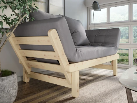 Кушетка Arsko Сламбер сосна серый велюр