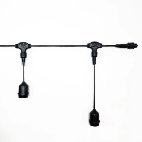 Белт-Лайт UNIBELT 10м, Провод Черный Каучук, Шаг 100 см, 10 Подвесных Патронов, IP65