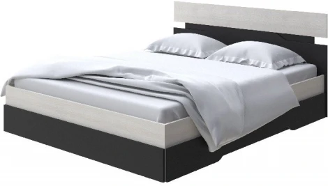 Без бренда Кровать Milton (ЛДСП Дуб Шамони светлый/Черный) 160x190