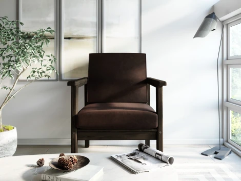 Кресло Arsko Лориан венге велюр коричневый
