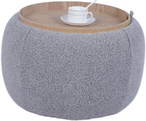 Пуф-столик Люкке с ящиком серый Stool Group арт.УТ000039380