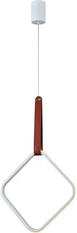 Подвесной светодиодный светильник Escada Alliance 10296/1LED White 34Вт, кожа/металл/силикон, белый (220V, на проводе)