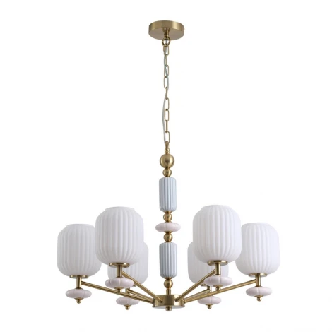 Подвесная люстра Lumion Alegra 8334/6 бронза/белый, металл/керамика/стекло E27 6*40W 220V (на цепи)