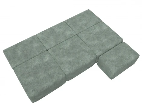 Диван прямой модульный с пуфом Лига-060 НПБ Лонг (ЛДСП,Брус,Фанера/Пластик/Велюр/Зеленый) Лига Диванов 129490