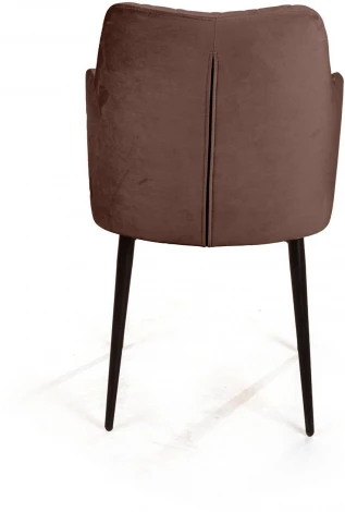 Стул с подлокотниками Hunt ромб, бархат коричневый 12 / чёрный конус Top Concept 77553
