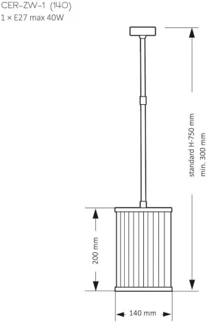 Подвесной светильник Kutek Cero CER-ZW-1(N)140 (220V)