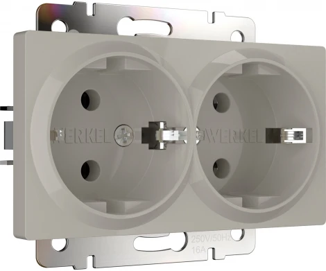 Розетка двойная с заземлением (дымчатый) Werkel W1272004
