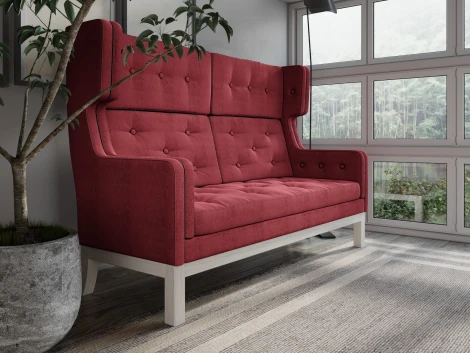 Диван Arsko Айверс Хай Беленый дуб шенилл красный