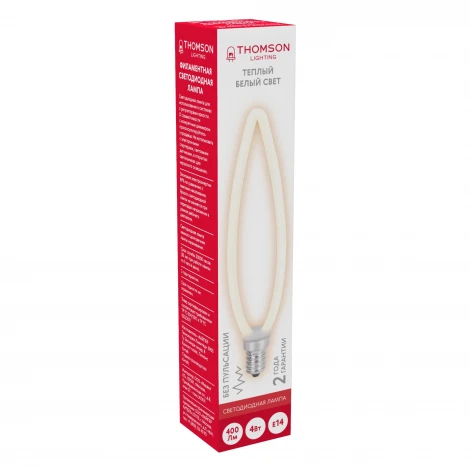 Лампочка светодиодная филаментная белая свеча E14 4W Thomson Deco Candle TH-B2389