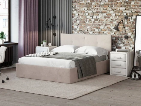 PROxSON Кровать Mono (Ткань: Велюр Monopoly Миндаль (111)) 140x200