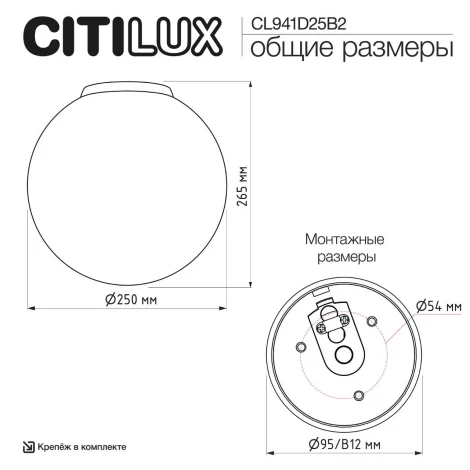 Настенно-потолочный светильник Citilux Ron CL941D25B2
