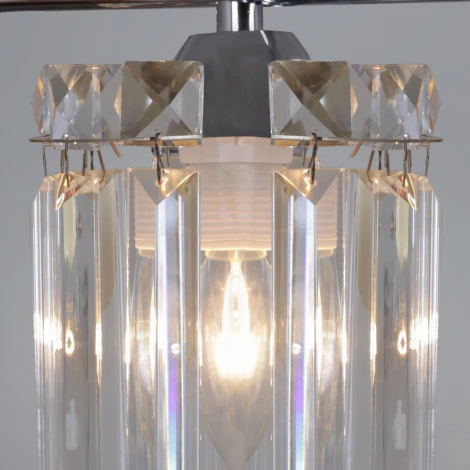 Потолочная люстра на штанге ILLUMICO IL3566-6CSQ-24 CR LYRA (220V, хрусталь)