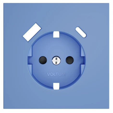 Накладка для розетки с заземлением и защитными шторками с USB A+C (деним) Voltum S70 VLS001015