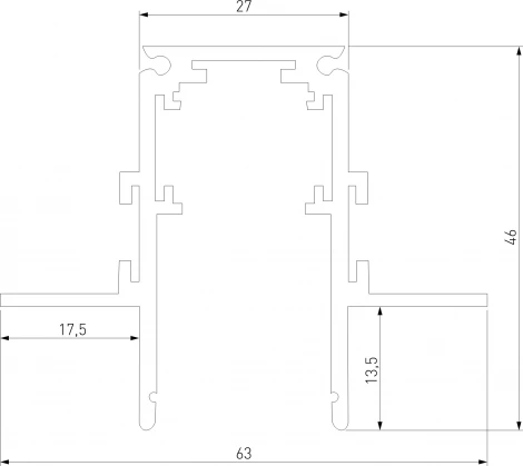 Шинопровод магнитный встраиваемый под ГКЛ 12,5мм (белый) Elektrostandard Slim Magnetic 85208/00 (48V)
