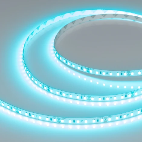 Светодиодная лента RT-A120-8mm 24V Mint Blue (9.6 W/m, IP20, 5m) (Arlight) 043382(1)
