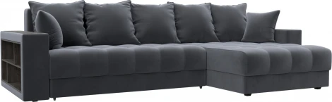 Диван угловой с декором и полкой Лига-050 НПБ Лига Диванов (Велюр) арт.128594