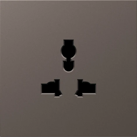 Накладка для розетки мультистандарт, со шторками 16A 250 В~, мокко Donel S08 DS11653