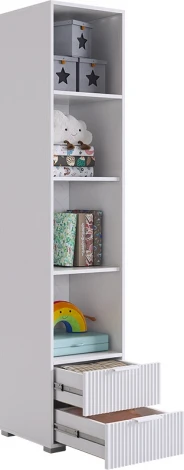 Зефир Шкаф однодверный 107.03 Mebelson (ЛДСП,МДФ,ПВХ,Пластик/Светлое дерево,Белый) арт.UL.107-M.103.03.3268