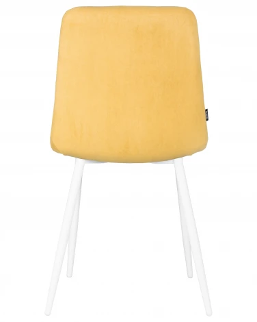 Стул обеденный DOBRIN CHILLY ROMBO (Горчичный Simple 15, основание белый) 006 ROMBO, цвет сиденья горчичный основания белый