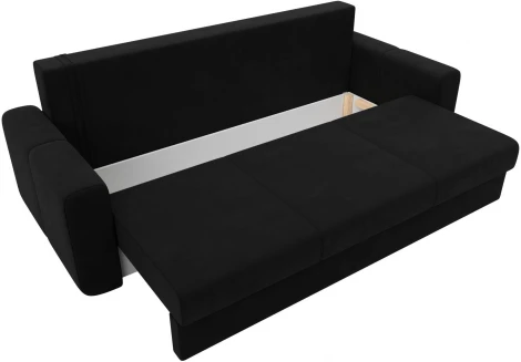 Диван прямой Лига-031 (Черный/Микровельвет) Лига Диванов арт.121269