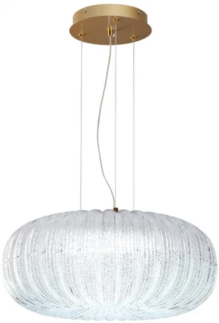 Подвесной светильник Sonex Angelo 7720/48L металл/стекло/прозрачный/золотой LED 48Вт 3000-6500K D500 IP20 пульт ДУ (220V, на тросе, шар)