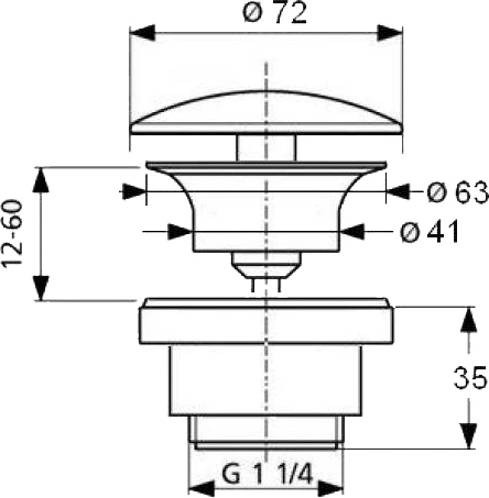 Донный клапан для раковины ArtCeram ACA038 nero matt