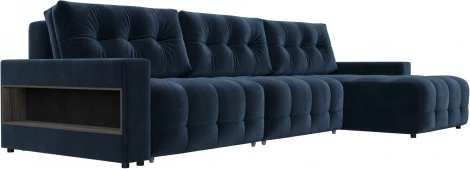 Диван угловой с полками Лига-053 НПБ Лонг Лига Диванов (Велюр) арт.128970