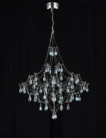 Подвесная люстра светодиодная с пультом и хрустальными подвесками K9 MyFar Allegria MR2640-66P-50СD