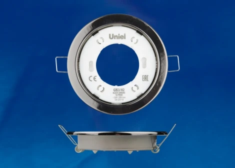 Встраиваемый точечный светильник Uniel GX53/H2 BLACK CHROME 10 PROM (220V, круглые)