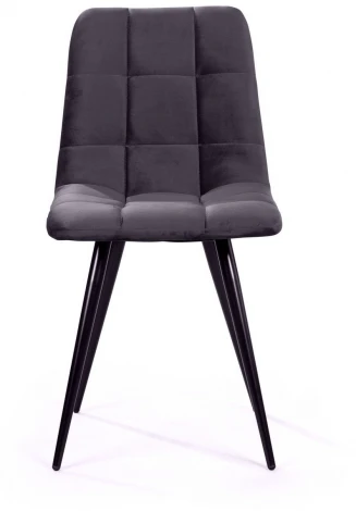 Стул UNO, бархат серый 27 / чёрный конус Top Concept UNO 74648