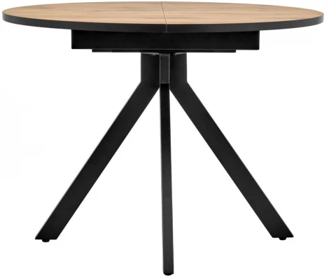 Стол Rudolf круглый раскладной 100-130x100x75см, Дуб Вотан, чёрный Bradex Home RF 0301