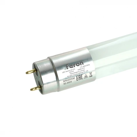 Лампа светодиодная T8 линейная двухцокольная 36W 175-265V G13 6400К Feron LB-215 51077