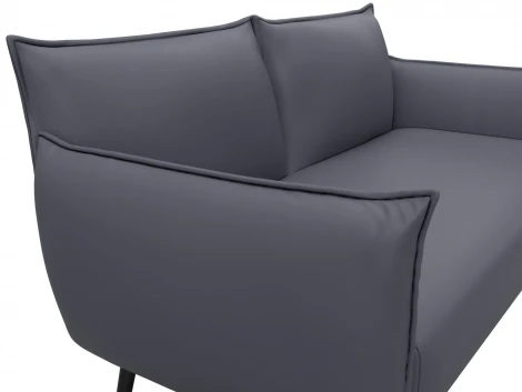 Диван прямой Лига-083 (Фанера/Металл/Экокожа/Серый) Лига Диванов 131069