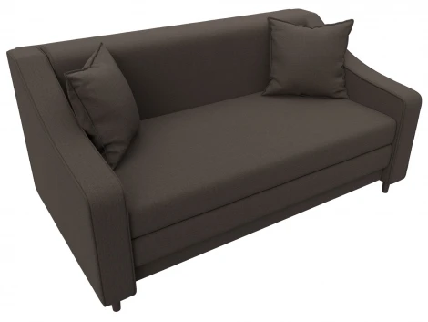 Диван прямой Лига-071 (ЛДСП,Брус,Фанера/Дерево/Рогожка/Коричневый) Лига Диванов 129651