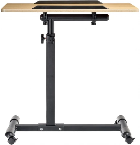 Стол многофункциональный на колёсах, 60x40 см, «РОЛЛИНГ»1 ножка, регул.высота, наклон столешницы, ограничит., мдф, металл, св.дерево, черный Bradex Home РОЛЛИНГ TD 0783