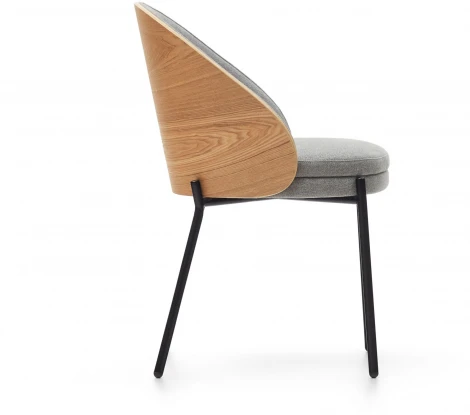 Обеденный стул La Forma (ex Julia Grup) Eamy (Серый/ Шпон,Ясень,Сталь)