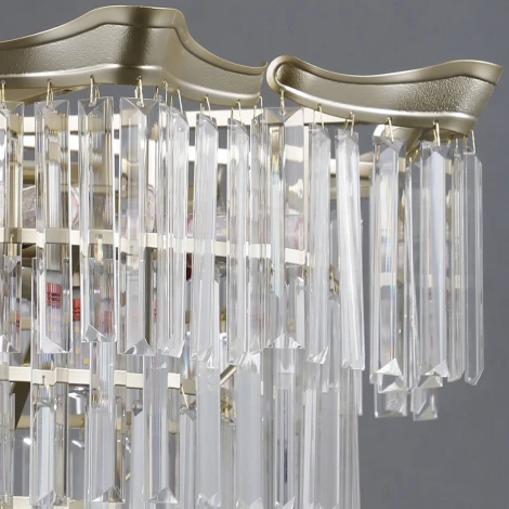 Подвесная люстра ILLUMICO IL3575-8+4PSQ-24 GD LYRA (220V, хрусталь, на цепи)