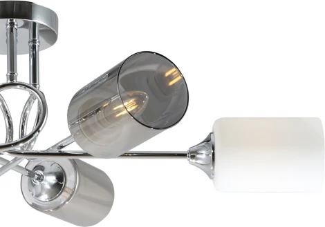 Потолочная люстра на штанге Escada Duo 1126/6PL 6х40Вт E14, металл/стекло, хром (220V)