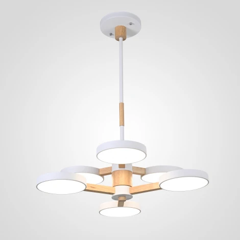 Потолочная люстра Wi-Fi на штанге Turna Dbl L6 White By ImperiumLoft Turna-Dbl01 (LED, 220V, голосовое управление, умный дом - Алиса)