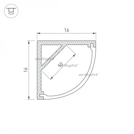 Профиль ARH-KANT-H16-2000 ANOD (Алюминий) 016178 Arlight