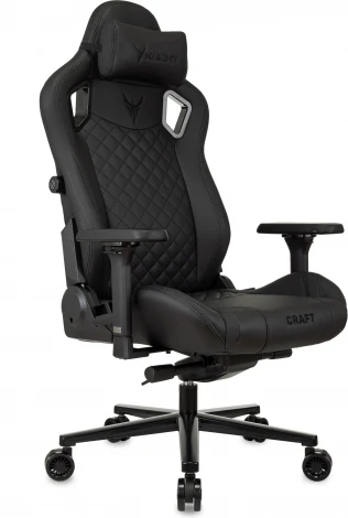 Кресло игровое Knight Craft черный эко.кожа крестов. металл