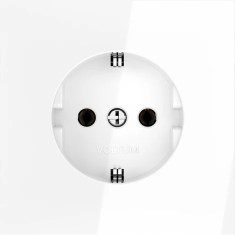 Розетка с заземлением (белый глянцевый) Voltum S70 VLS040101