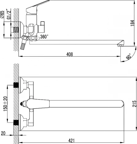 Смеситель Milardo Nelson NELSBLCM10 универсальный