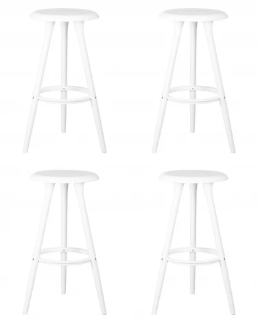 Набор 4 шт табурет барный DOBRIN ROYCE WHITE (белый (W-02))