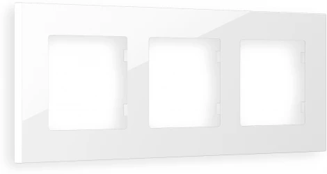 Рамка Ambrella Volt ALFA Qubi (Белый глянец) 3-ая AF250103