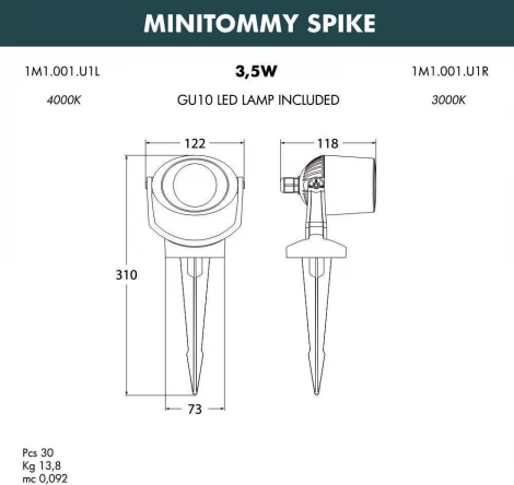 Прожектор уличный Fumagalli MiniTommy 1M1.001.000.LXU1L (220V, IP66)