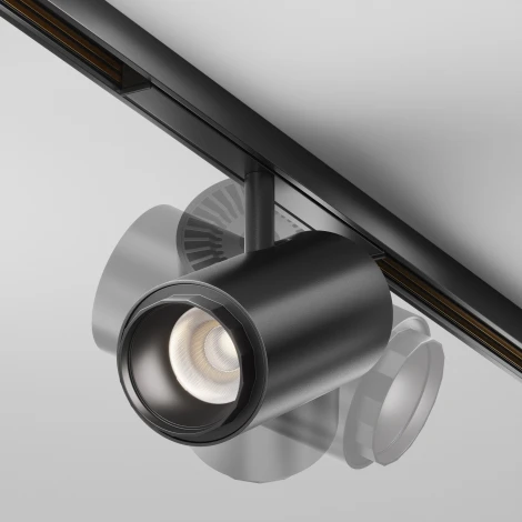 Трековый светильник низковольтный светодиодный 48V 12W 3000К Maytoni Technical Focus Zoom TR244-12W4K-B